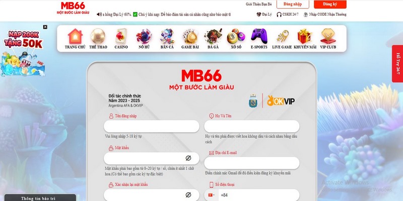 Truy cập và đăng ký ngay để tham gia bắn cá tại MB66